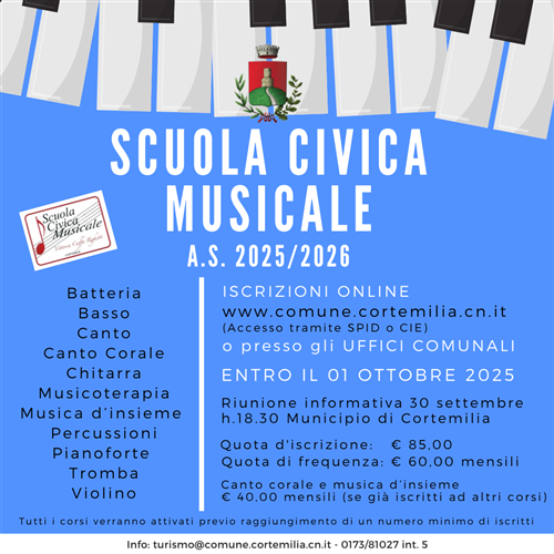 Scuola Civica Musicale "Vittoria Caffa Righetti" a.s. 2025/2026